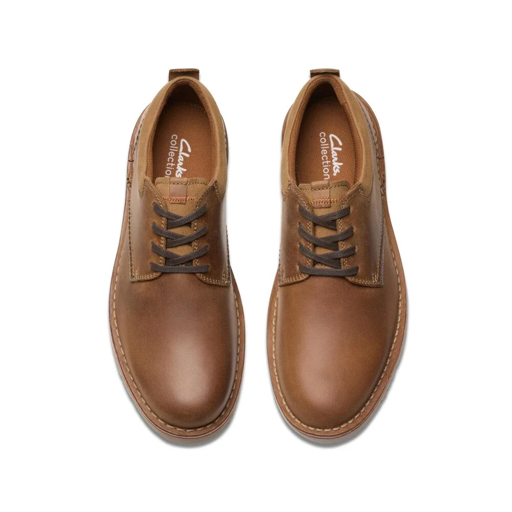 Clarks Eastridge Low 26179420 Oxford Mens 7 D Brown Leather Casual Shoes MEW2331